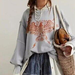 Free People Graphic Camden Oversized Sweatshirt - Size XS